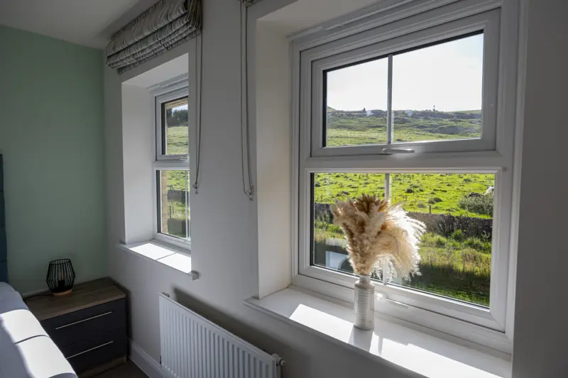 Bedroom window overlooking fields
